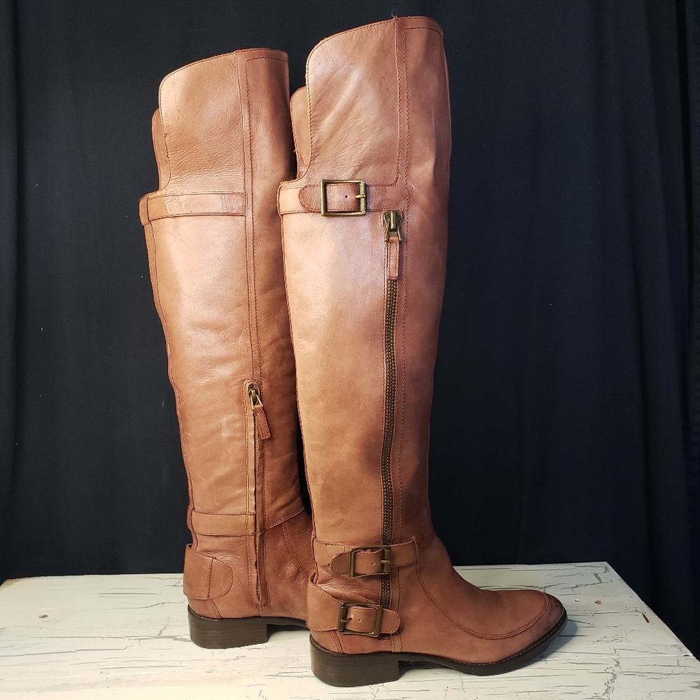 Sam Edelman 'Paulina' Tall Boots/ Riding Boots in Taupe/ Tan - Women's size 8.5